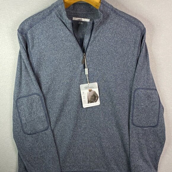 NWT Greg Norman Men Medium 1/4 Zip Pullover Sweatshirt G7XCK288 Charcoal Grey‎ - Picture 1 of 11